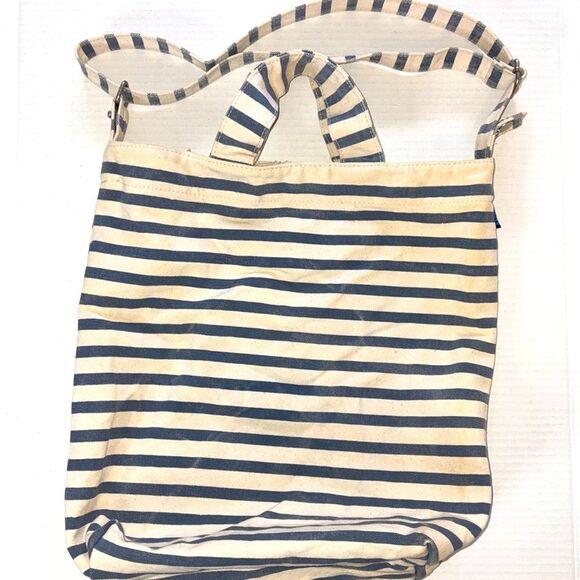 BAGGU Handbags - Baggu Blue and Cream Canvas Duck Bag
